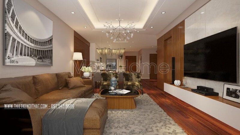 Bộ sofa hiện đại tận dụng được tối đa góc khuất của căn hộ, tạo cho không gian tiếp khách thêm phần rộng rãi và tiện nghi hơn trong quá trình sử dụng