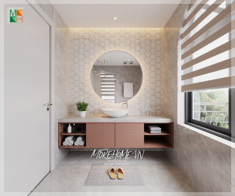 Tạo ra một không gian sống mới mẻ với thiết kế phòng tắm hiện đại, màu sắc đan xen đẹp mắt và các tiện nghi thoải mái.